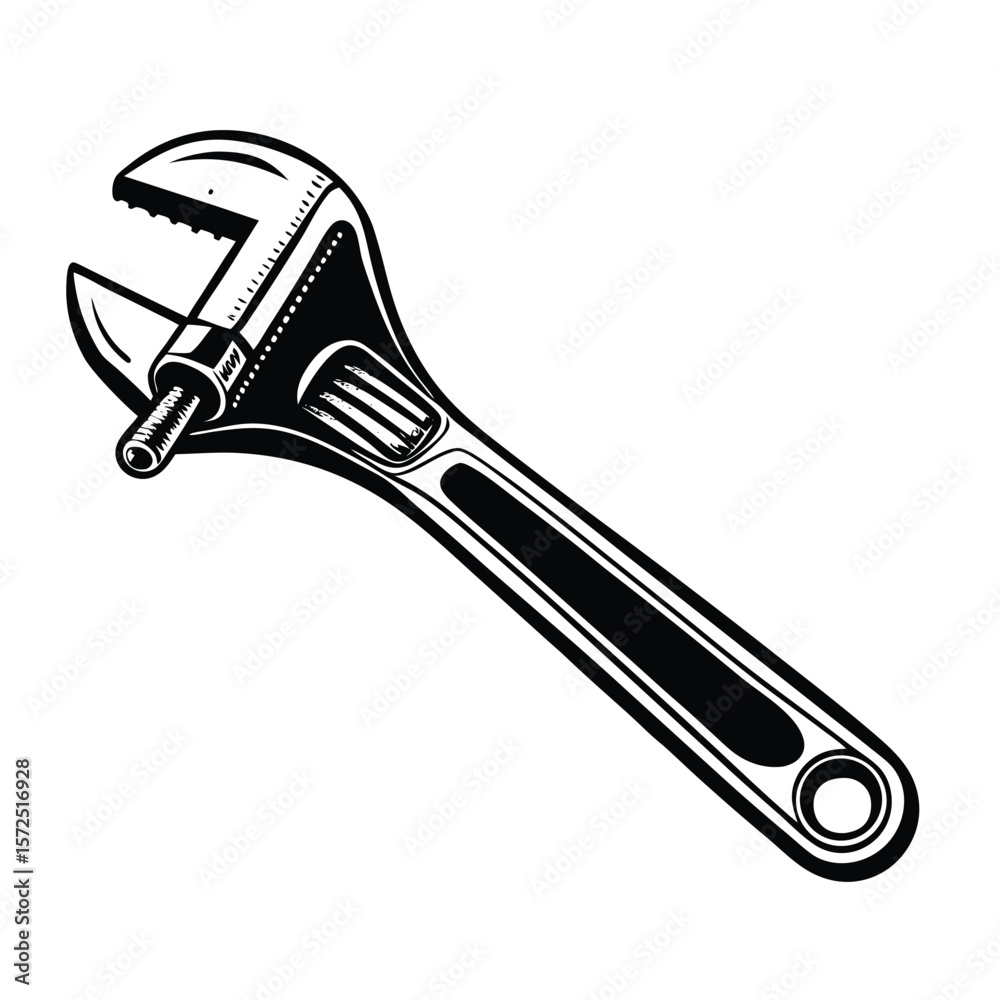 Obraz premium Adjustable wrench tool spanner metal