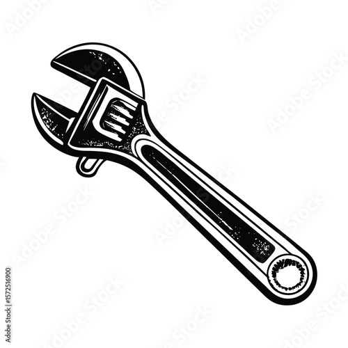 Adjustable wrench tool metal silver