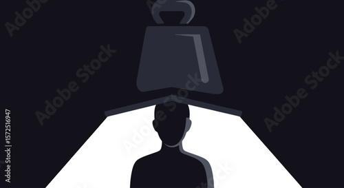 Burdened Silhouette: Weight of Pressure