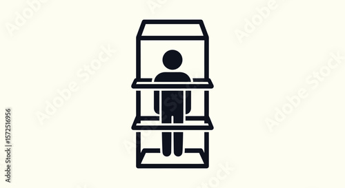 Body Scanner Icon: Security Checkpoint Symbol