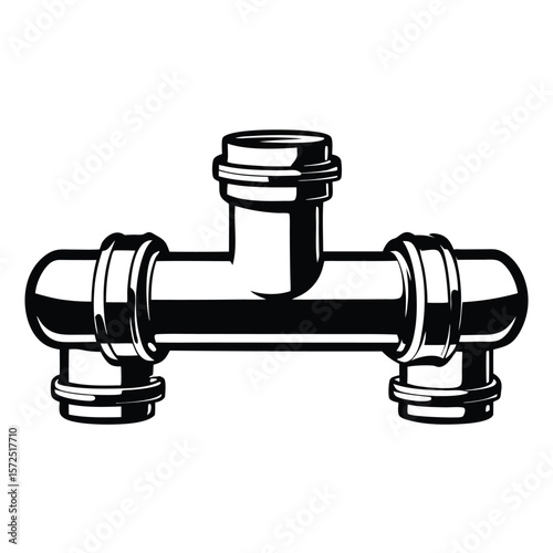 Black pipe fitting with multiple connections connector