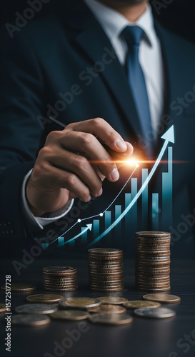 Strategic Growth Businessman Planning Financial Success and Investment