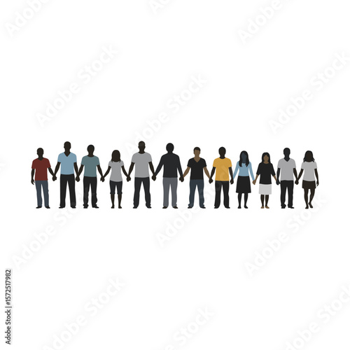 Diverse Group of People Holding Hands