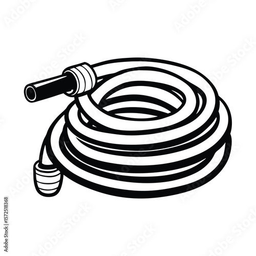 Coiled hose pipe outline water garden