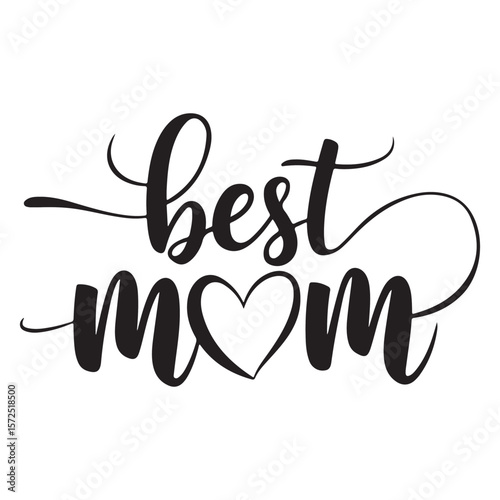 Best mom script with heart calligraphy love