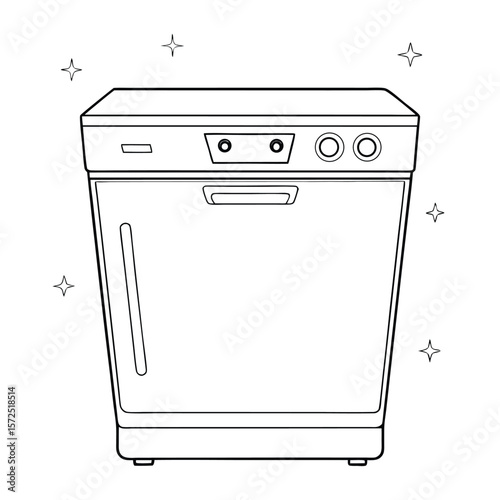 Dishwasher appliance outline kitchen home