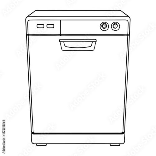 Dishwasher appliance outline kitchen home