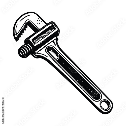 Heavy duty pipe wrench tool industrial plumbing