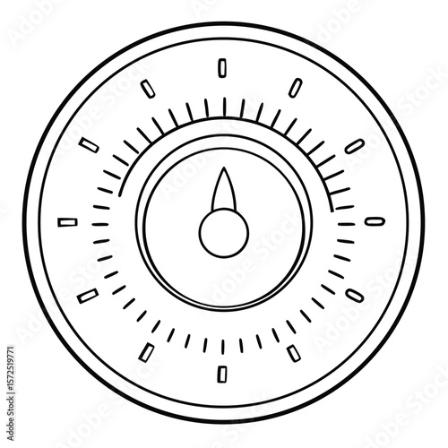 Thermostat dial with temperature markings control heating