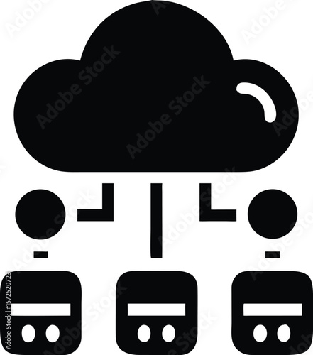 Cloud computing icon connecting to devices