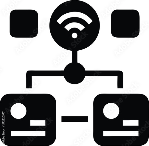 Wireless network connectivity icon illustration vector
