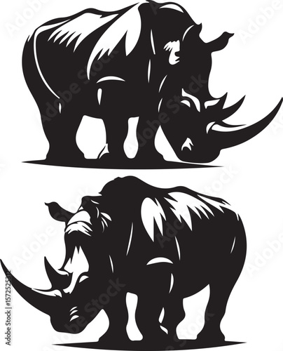 rhino silhouette in black color