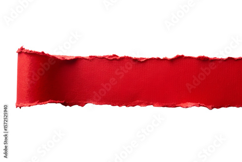 Wallpaper Mural A vibrant red torn paper strip with a curled edge is isolated on a transparent background Torontodigital.ca