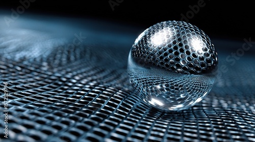 Reflective Sphere on Textured Surface with a Futuristic Vibe