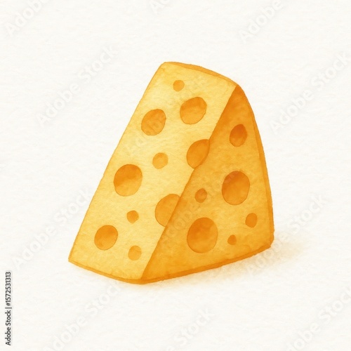 Wallpaper Mural Cheese wedge watercolor illustration. Torontodigital.ca