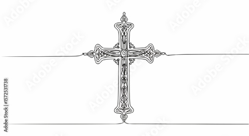 A detailed illustration of a cross, symbolizing faith and devotion.