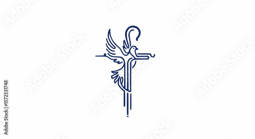 Dove and cross design. 