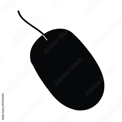 black mouse isolated on white