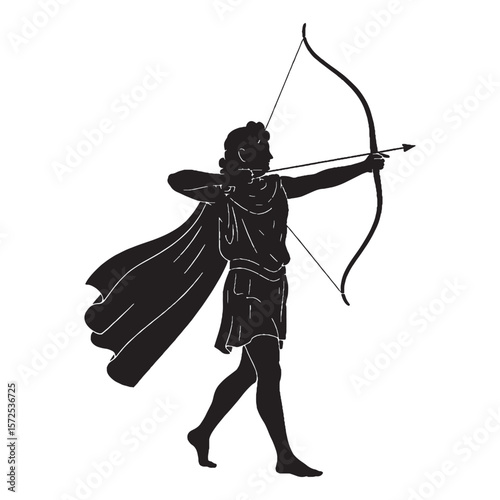 Versatile Apollo black vector asset, a truly modern digital image for diverse uses – Apollo silhouette – Apollo Vector – Silhouette of Apollo – Greek god silhouette

