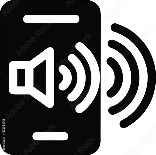 Smartphone sound signal icon illustration