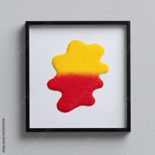 Abstract ink and watercolor fusion in minimalist floating frame