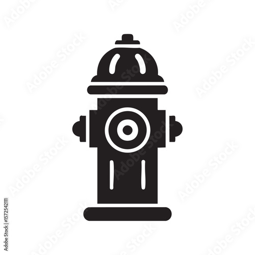  A black silhouette of a fire hydrant.