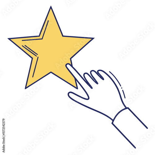 Customer Giving a Five Star Rating by Touching the Star Icon