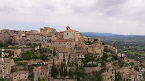 Wallpaper Mural Aerial view of peaceful Gordes, famed for its beauty and hilltop views Torontodigital.ca