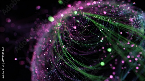 Abstract Energy Web: A dynamic composition of vibrant lines and particles. the interplay of color and form. It visually suggests energy flow, data streams.