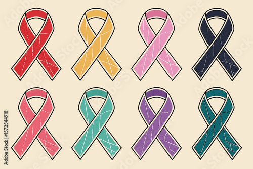Awareness Ribbons in Various Colors