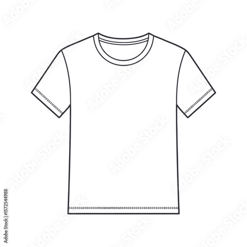 Blank White TShirt Template  Short Sleeve Crew Neck Design Apparel Mockup for Clothing Line