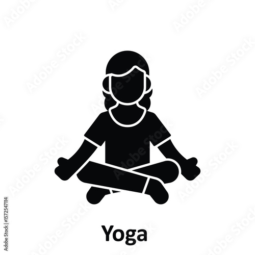 Yoga practice Vector Icon which can easily modify or edit