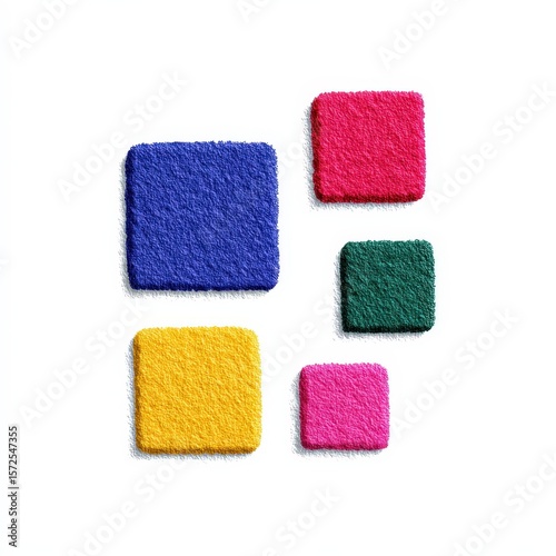 Abstract geometric watercolor blocks, square modern frame