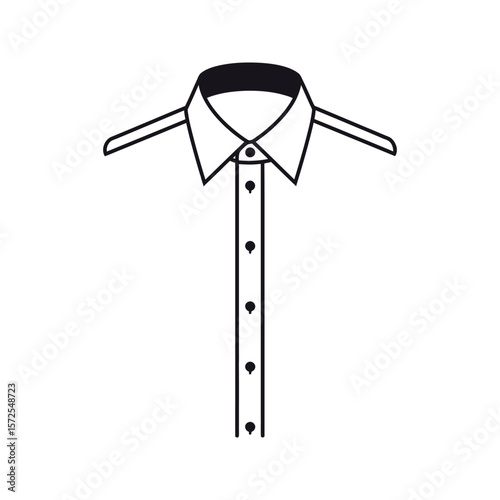 Mens Dress Shirt on Hanger Formal Wear ButtonDown Collar Clean Lines Simple Illustration Clothing Icon Fashion Design