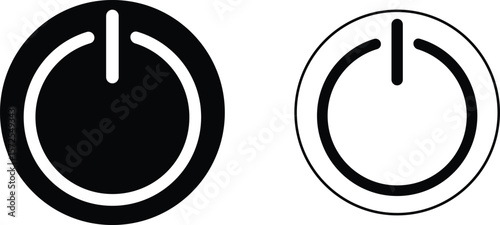Minimalist Power Button Icon Set