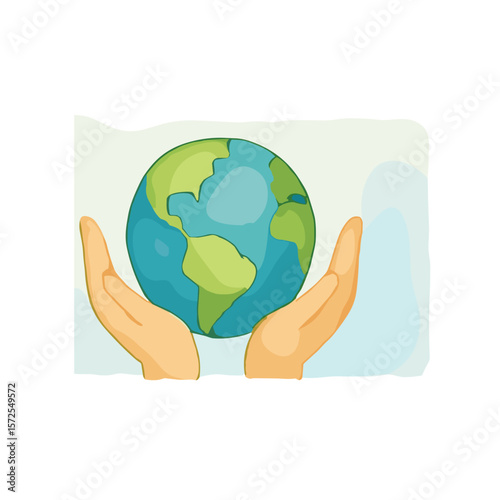 Hand and Earth vector