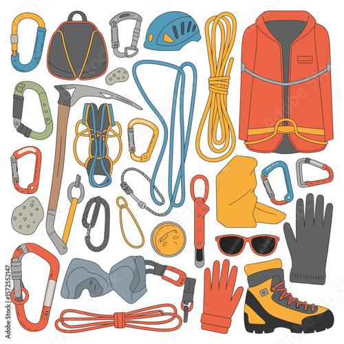 Collection of Climbing Equipment and Gear