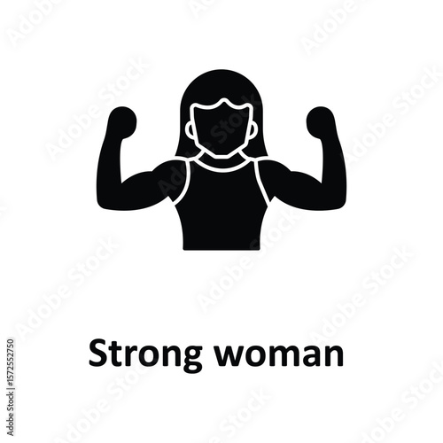 Strong woman Vector Icon which can easily modify or edit