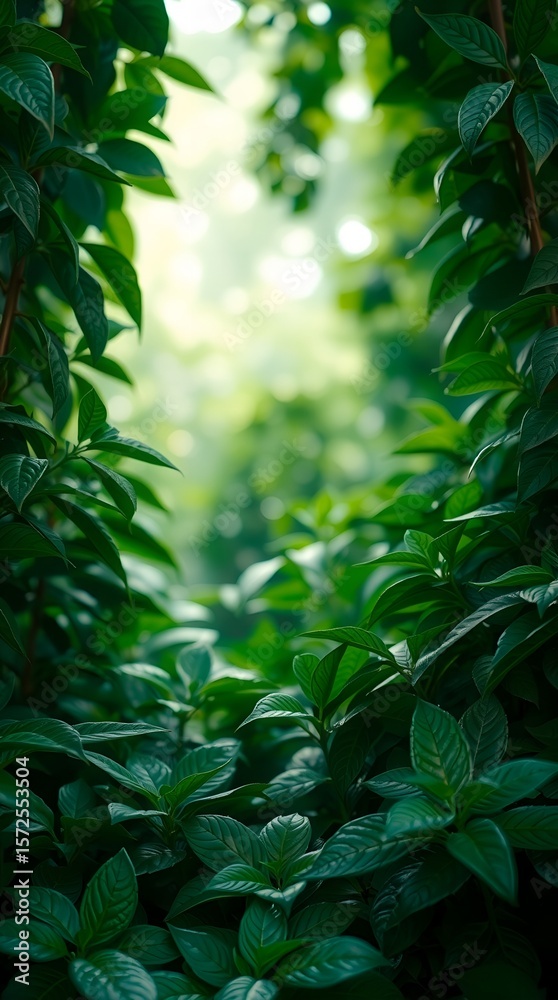 Lush Green Foliage Tunnel with Sunlight Lush Green Foliage Tunnel with Sunlight
