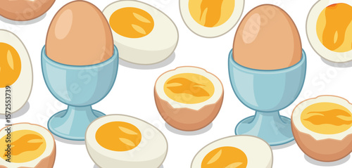 Boiled Eggs in Holders Pattern