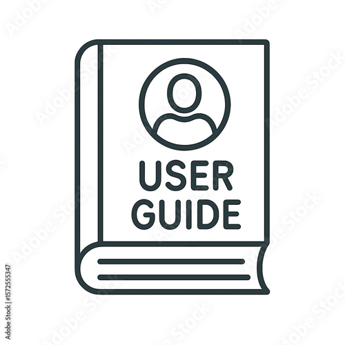 User guide book illustration with user icon on cover  
