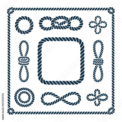 Set of Nautical Rope Knots and Frames