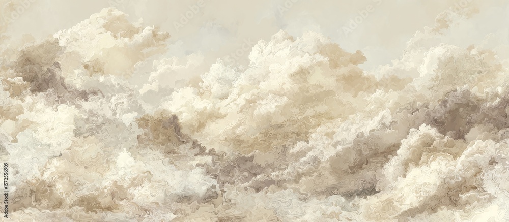 Obraz premium Pale beige and cream cloudscape