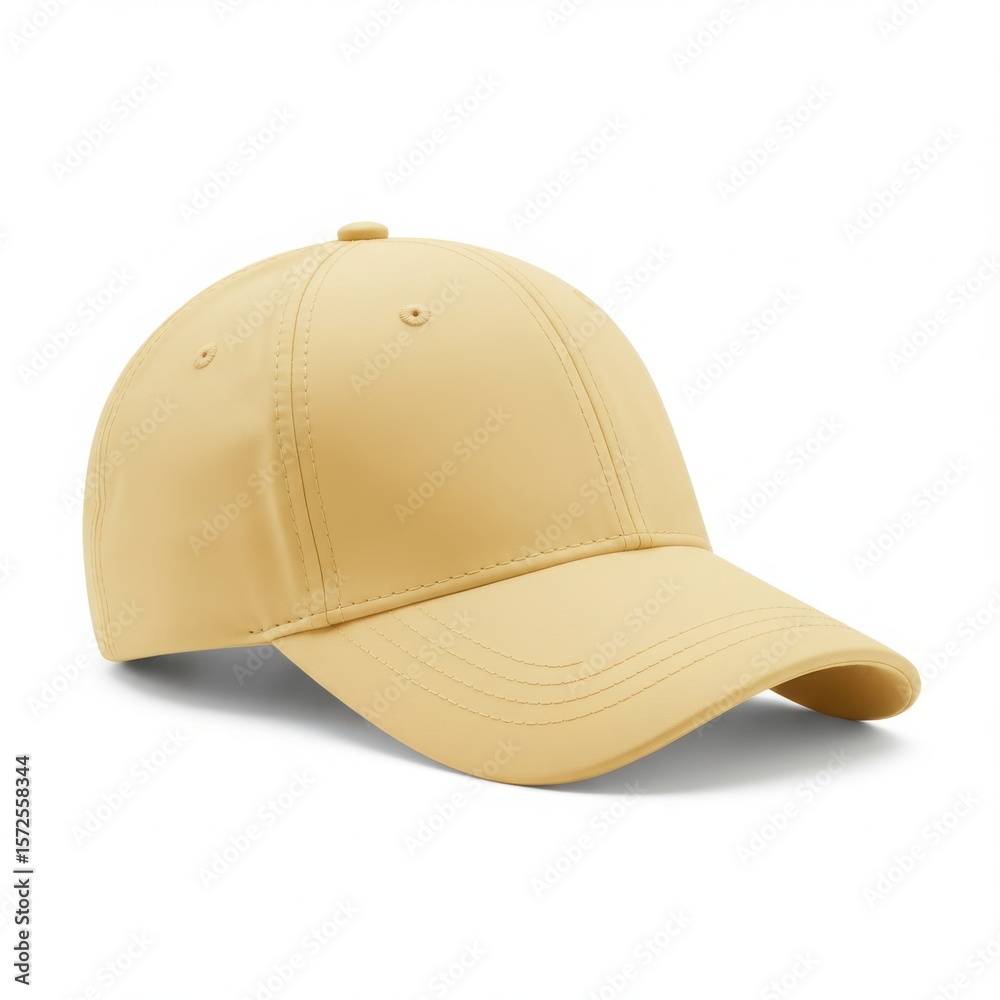 Beige baseball cap isolated on white background Beige baseball cap isolated on white background