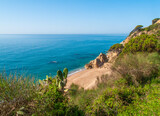 Paseo marítimo desde Calella a Sant Pol de Mar, Barcelona, Catalunya, España.