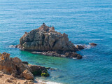 Paseo marítimo desde Calella a Sant Pol de Mar, Barcelona, Catalunya, España.