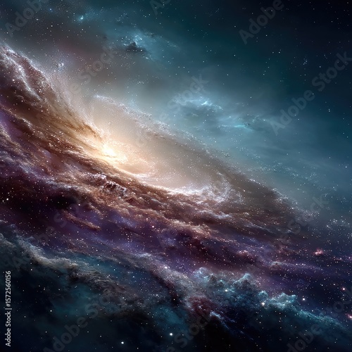Swirling Spiral Galaxy in Vivid Purple and Blue Hues
