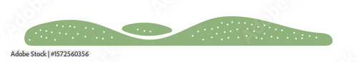 Green silhouette icon of gentle mountain hills with decorative texture

