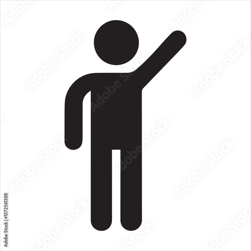 person raising hand vector silhouette