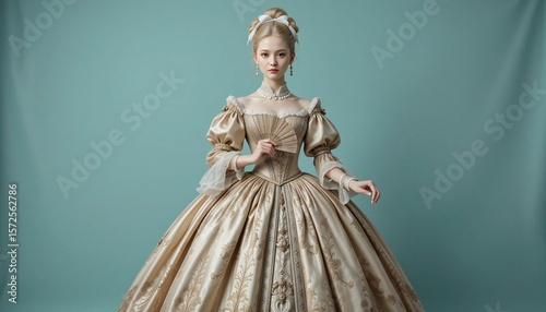 Elegant Rococo Gown Portrait
